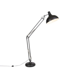 Industrial floor lamp black adjustable - Hobby