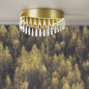 Jewel LED Crystal Flush Ceiling Light In Gold