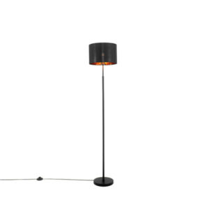 Modern floor lamp black with gold - VT 1