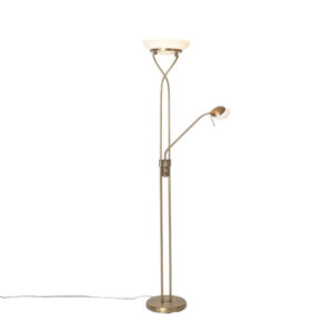 Floor lamp bronze incl. LED and dimmer with reading lamp - Empoli