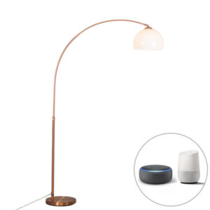 Modern smart arc lamp copper incl. A60 Wifi - Arc Basic