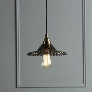Laura Ashley Pippa Ceiling Pendant Light In Aged Brass With Smoked Glass Shade