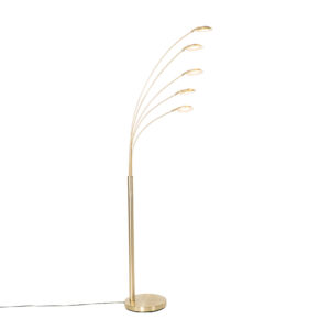 Design floor lamp brass incl. LED 5-lights - Sixties Trento